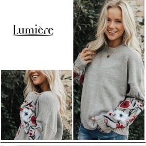 Lumiere Embroidered Sleeve Sweater
